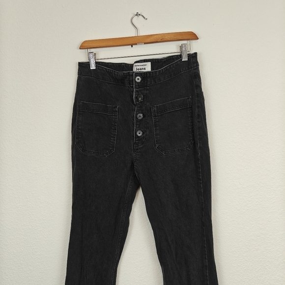 Reformation Straight Leg Elsie Black Washed Out High Rise Jeans Size 29 Women's - Picture 7 of 16
